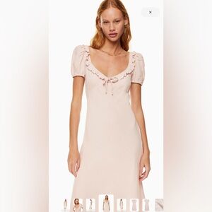 Aritzia Sunday Best Letti Blush Puff Sleeve Midi Dress xs